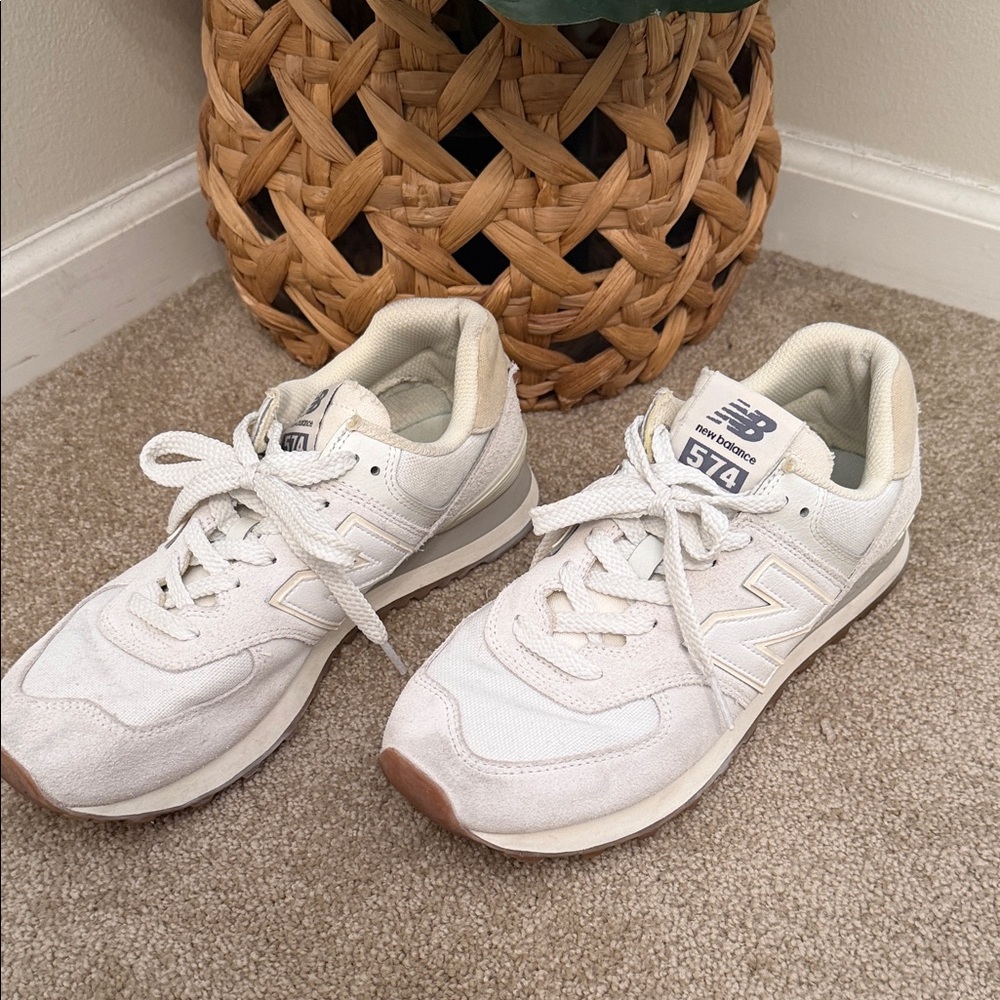 New Balance Cream 574 Sneakers